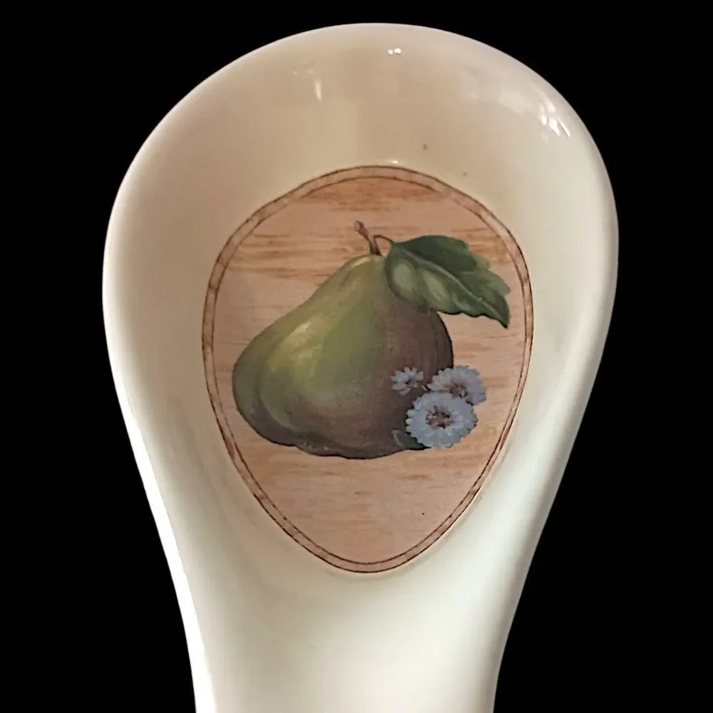 Certified International Windsor Pear Spoon‎ Rest Holder Pam Gladding Ceramic Vtg